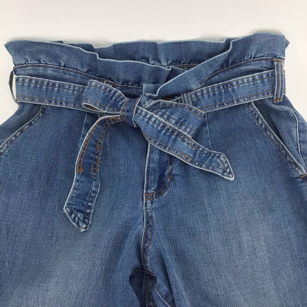 Chaps High Rise Paper Bag Waist Tie Front Cuffed Jeans Size 4/27 - Picture 3 of 16